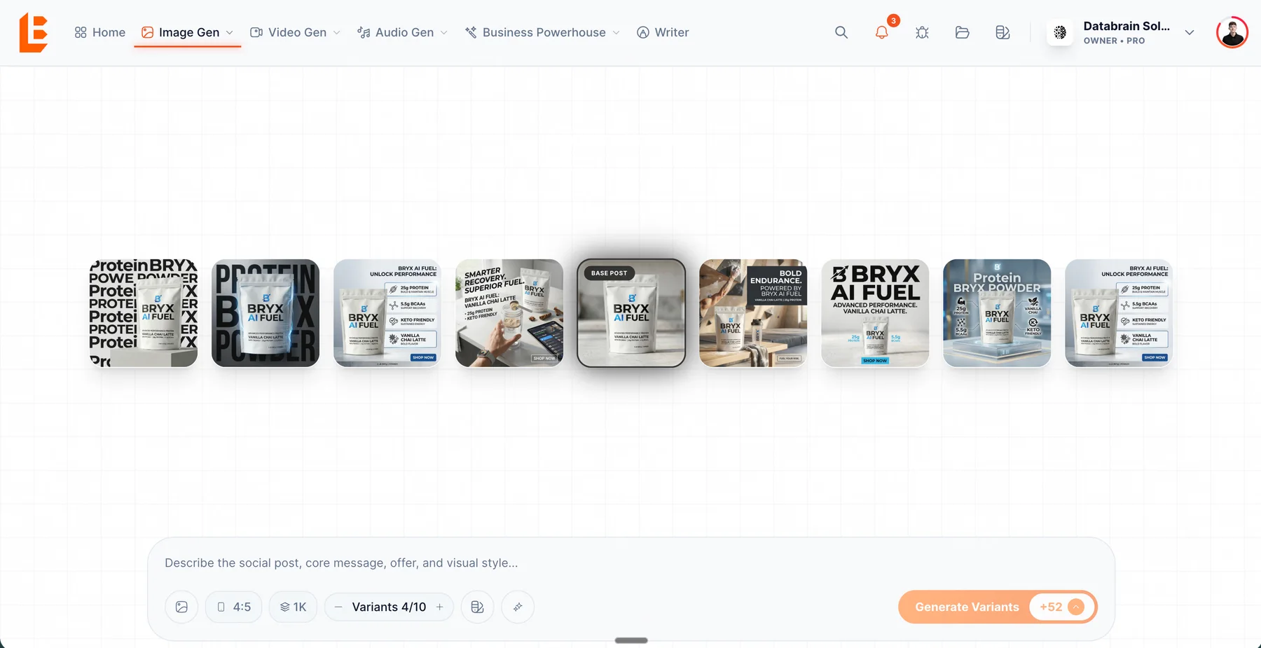 BRYX dashboard preview