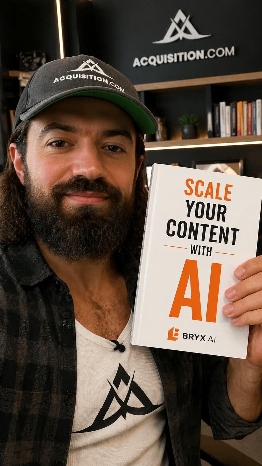 Branded book campaign visual created in BRYX